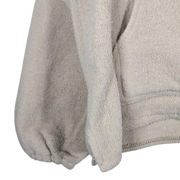 Earth Ragz Hoodie Mens Large Beige Deer Embroidered Zip Fleece Jacket Mexico - Picture 6 of 14